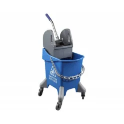 CARRO DE LIMPIEZA CON BASTIDOR Y ESCURRIDOR CON 4 RUEDAS 30 L AZUL 440X330X460 MM