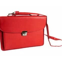 CARTERA PORTADOCUMENTOS Q-CONNECT CON CORREA CIERRE METALICO Y DEPARTAMENTOS INTERIORES COLOR ROJO 390X280