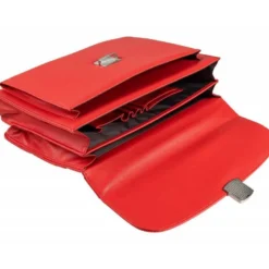 CARTERA PORTADOCUMENTOS Q-CONNECT CON CORREA CIERRE METALICO Y DEPARTAMENTOS INTERIORES COLOR ROJO 390X280