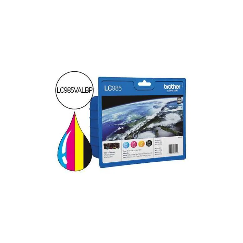 Cartucho Brother 4colores LC-985VALBP, dcp-j125/dcp-j315w mfc-j265w/mfc-j410/mfc-j415w.