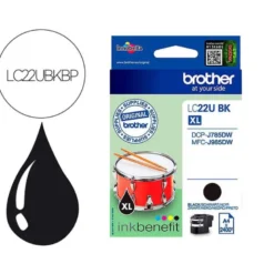 CARTUCHO BROTHER LC22UBK XL COLOR NEGRO dcp-j785dw / dcp-j785dwxl / mfc-j985dw / mfc-j985dw