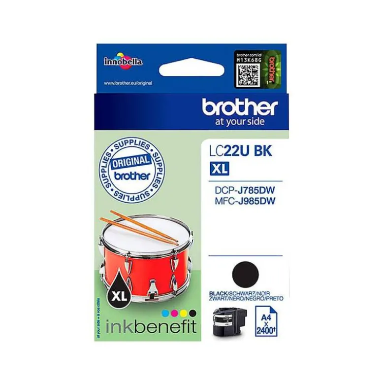 CARTUCHO BROTHER LC22UBK XL COLOR NEGRO dcp-j785dw / dcp-j785dwxl / mfc-j985dw / mfc-j985dw