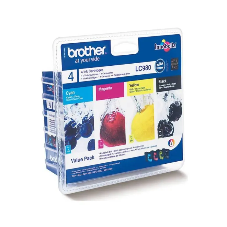Cartucho Brother LC980VALBP Tricolor + Negro dcp-145 dcp-165 mfc-250 mfc-290