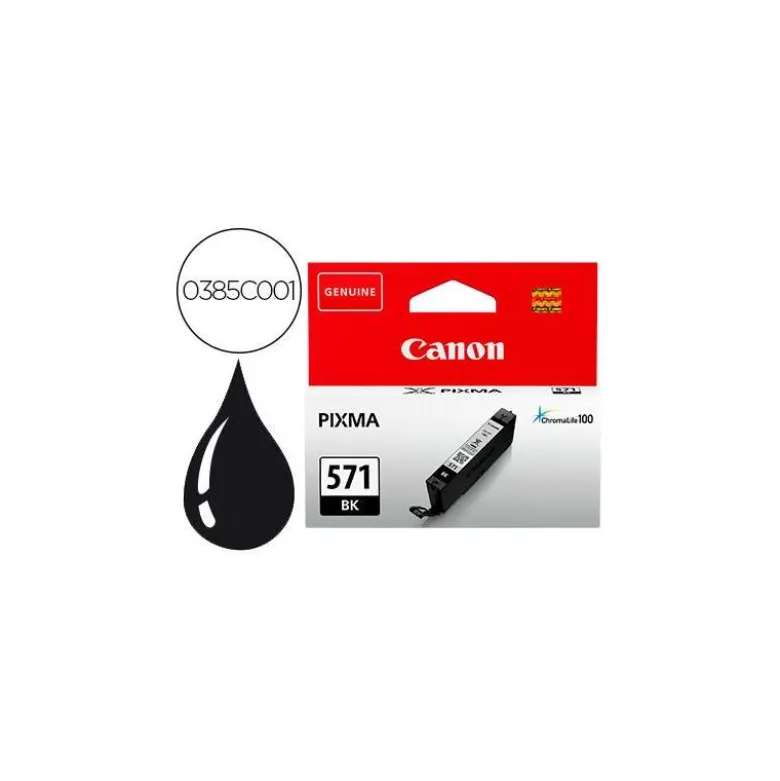 Cartucho Canon CLI-571BK color Negro ts5051/ ts6050 / ts8051 / ts9050