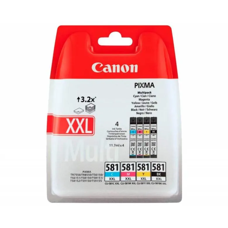 Cartucho Canon PGI-580/CLI-581 XXL 4 cartuchos 1998C005