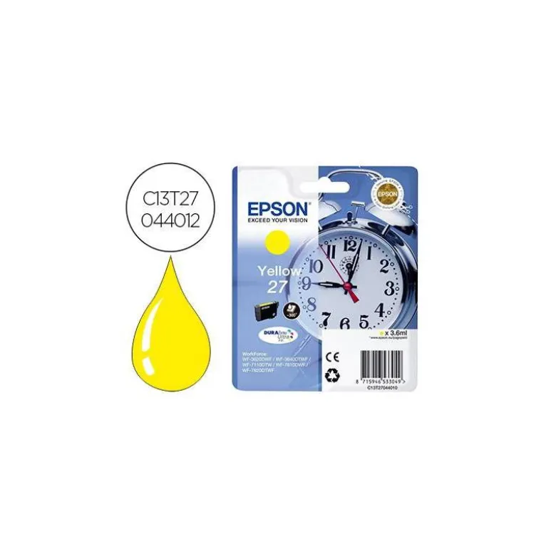 Cartucho Epson 27 color Amarillo C13T27044012
