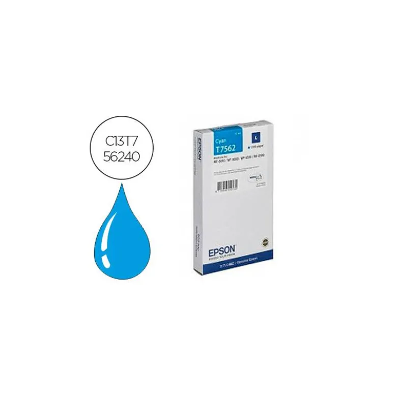 Cartucho Epson T7562 color cian C13T756240