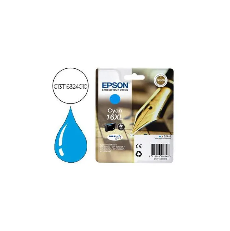Cartucho Epson 16XL color Cian C13T16324010 wf2010w wf2510wf wf2520nf wf2530wf wf2540wf