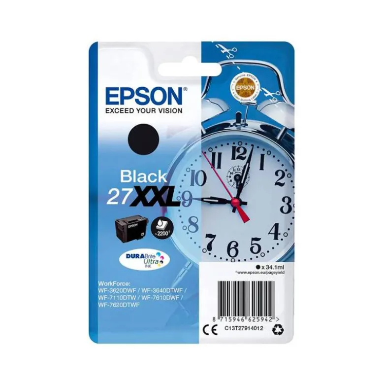 Cartucho Epson 27XXL Durabrite color Negro C13T27914012