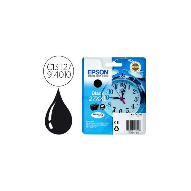 Cartucho Epson 27XXL Durabrite color Negro C13T27914012