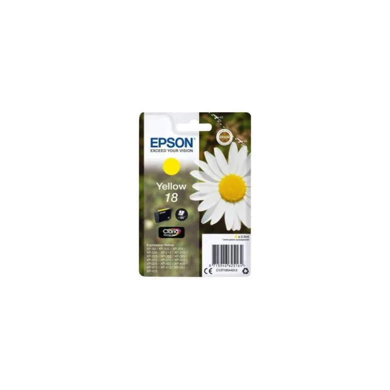CARTUCHO INK-JET EPSON 18 COLOR AMARILLO C13T18044012