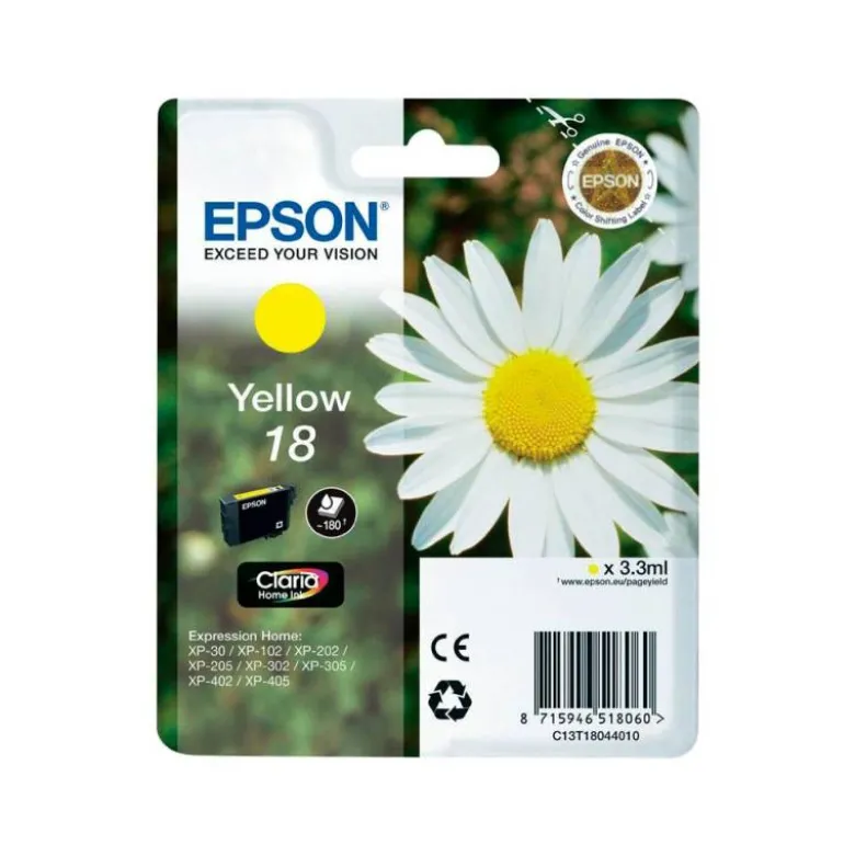 CARTUCHO INK-JET EPSON 18 COLOR AMARILLO C13T18044012