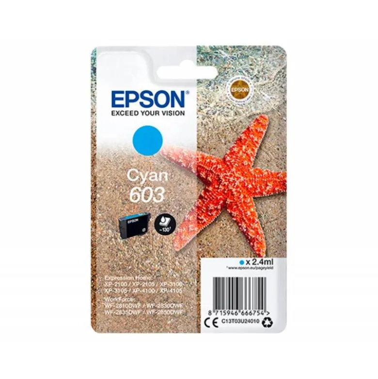 CARTUCHO INK-JET EPSON 603 COLOR CIAN C13T03U24020