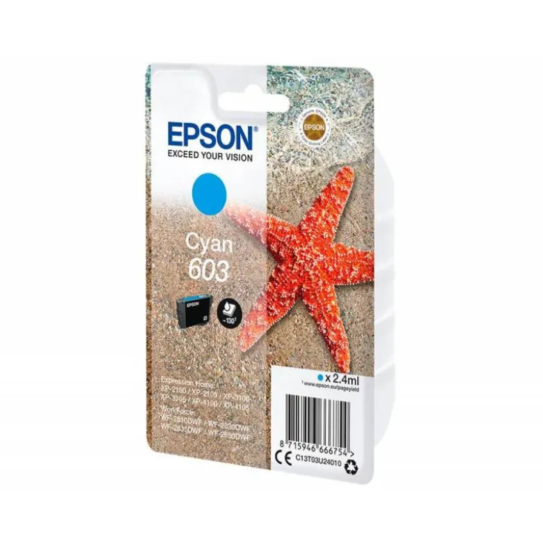 CARTUCHO INK-JET EPSON 603 COLOR CIAN C13T03U24020