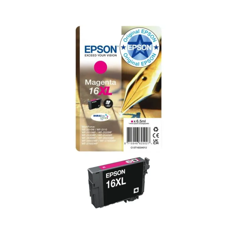 Cartucho Ink-jet Epson 16XL color magenta C13T16334010