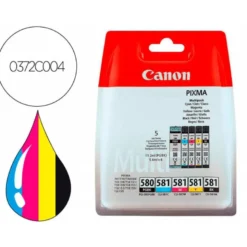 CARTUCHOS CANON PIXMA CLI 571 MULTIPACK DE 4 COLORES NEGRO / AMARILLO / CIAN / MAGENTA 0372C004