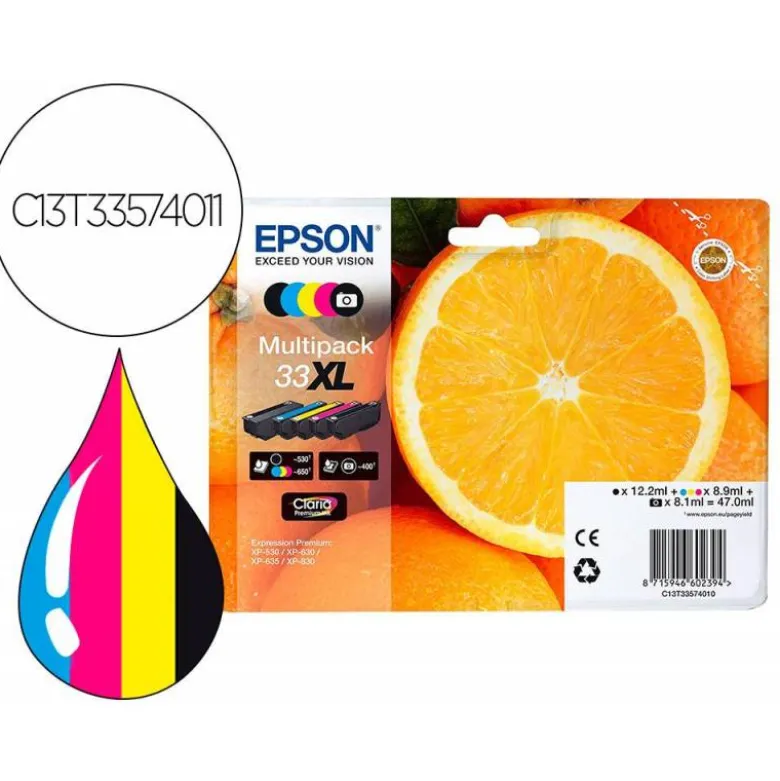 CARTUCHOS INK-JET EPSON 33XL MULTIPACK C13T33574011