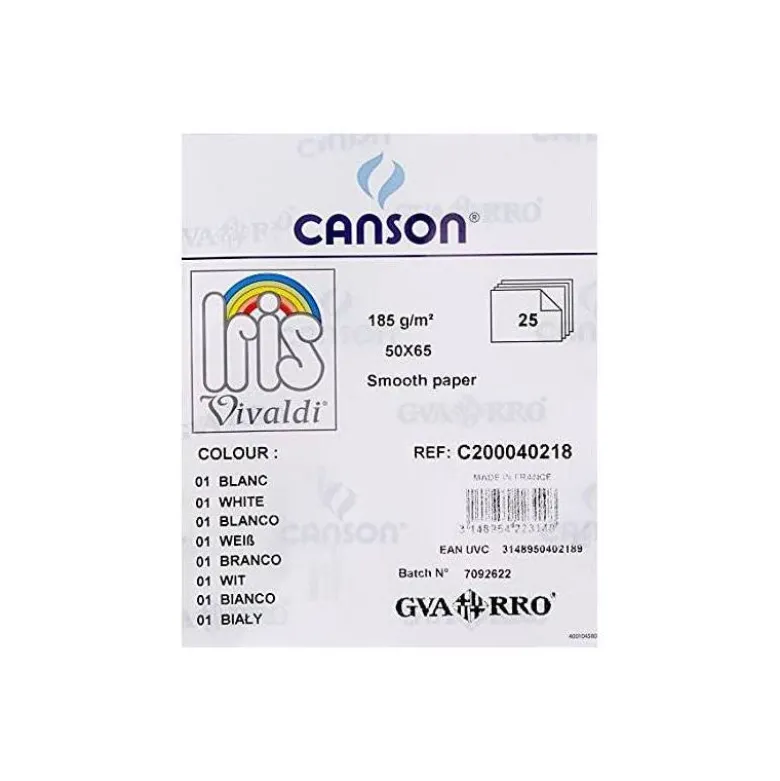Cartulina Guarro color blanco 500 x 650 mm 185 g/m2
