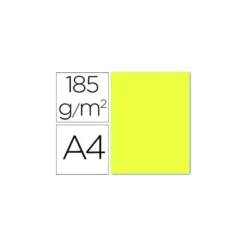 Cartulina Guarro din A4 amarillo limon 185 gr paquete 50 hojas
