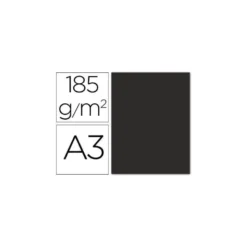 Cartulina Guarro din a3 negro 185 gr paquete 50 hojas