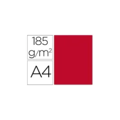 Cartulina Guarro din a4 rojo 185 gr paquete 50 hojas
