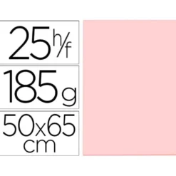 Cartulina Guarro rosa 500 x 650 mm de 185 g/m2