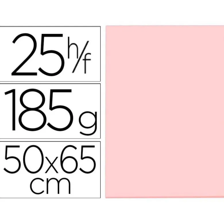 Cartulina Guarro rosa 500 x 650 mm de 185 g/m2