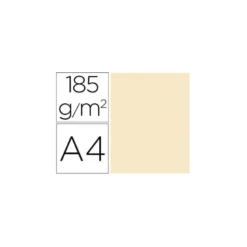 Cartulina Gvarro color carne A4 185 g/m2 Paquete de 50