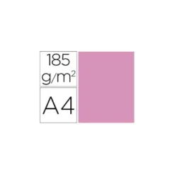 Cartulina Gvarro color Rosa chicle A4 185 g/m2 Paquete de 50