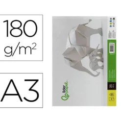 CARTULINA LIDERPAPEL A3 180G/M2 BLANCO PAQUETE DE 25+5 HOJAS EN CARPETA DOSSIER TRANSPARENTE CON CIERRE