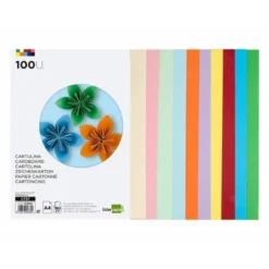 CARTULINA LIDERPAPEL A4 180G/M2 25 COLORES SURTIDOS PAQUETE DE 100 HOJAS