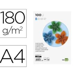 Cartulina Liderpapel color azul a4 180 g/m2