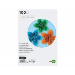 Cartulina Liderpapel color crema a4 180 g/m2