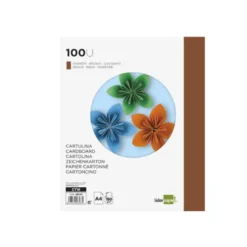 Cartulina Liderpapel color marron a4 180 g/m2