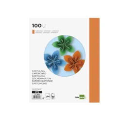 Cartulina Liderpapel color naranja fuerte a4 180 g/m2