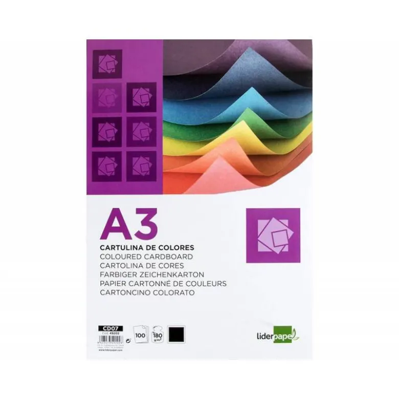 Cartulina Liderpapel color negro a3 180 g/m2