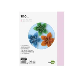 Cartulina Liderpapel color rosa a4 180 g/m2