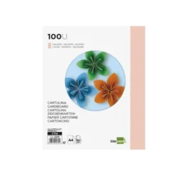 Cartulina Liderpapel color salmon a4 180 g/m2