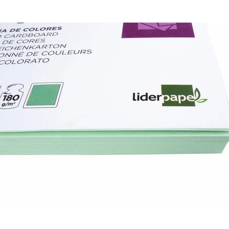 Cartulina Liderpapel color verde a4 180 g/m2