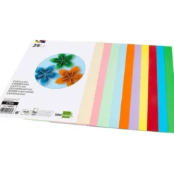 CARTULINA LIDERPAPEL 50X65 CM 180G/M2 25 COLORES SURTIDOS PAQUETE DE 25 HOJAS
