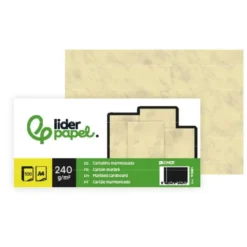 CARTULINA MARMOLEADA LIDERPAPEL DIN A4 240GR CREMA CLARO PAQUETE DE 100 HOJAS