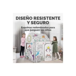 CASA DE JUEGO BANKERS BOX PLAYHOUSE UNICORNIO PARA PINTAR FABRICADA EN CARTON RECICLADO 1210X960X810 MM