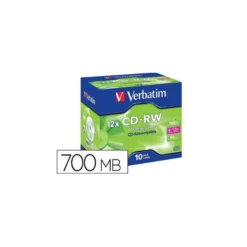CD-RW VERBATIM Capacidad 700MB 80 min 12x