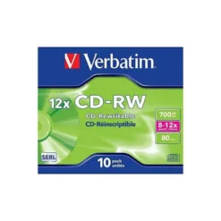 CD-RW VERBATIM Capacidad 700MB 80 min 12x