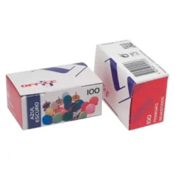 CHINCHETA LISMANIA OFFICE COLOR AZUL CAJA DE 100 UNIDADES