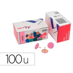 CHINCHETA LISMANIA OFFICE COLOR ROSA CAJA DE 100 UNIDADES