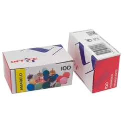 CHINCHETA LISMANIA OFFICE COLOR AMARILLO CAJA DE 100 UNIDADES