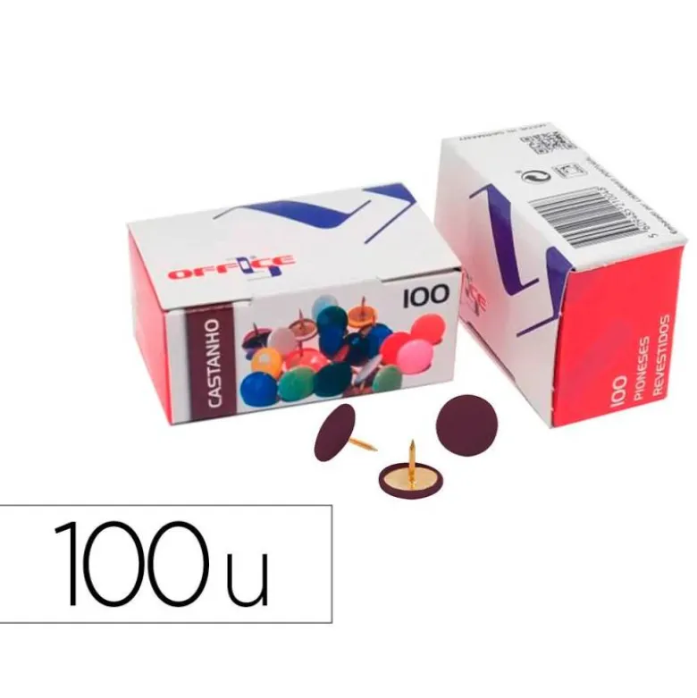 CHINCHETA LISMANIA OFFICE COLOR MARRON CAJA DE 100 UNIDADES