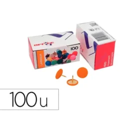 CHINCHETA LISMANIA OFFICE COLOR NARANJA CAJA DE 100 UNIDADES