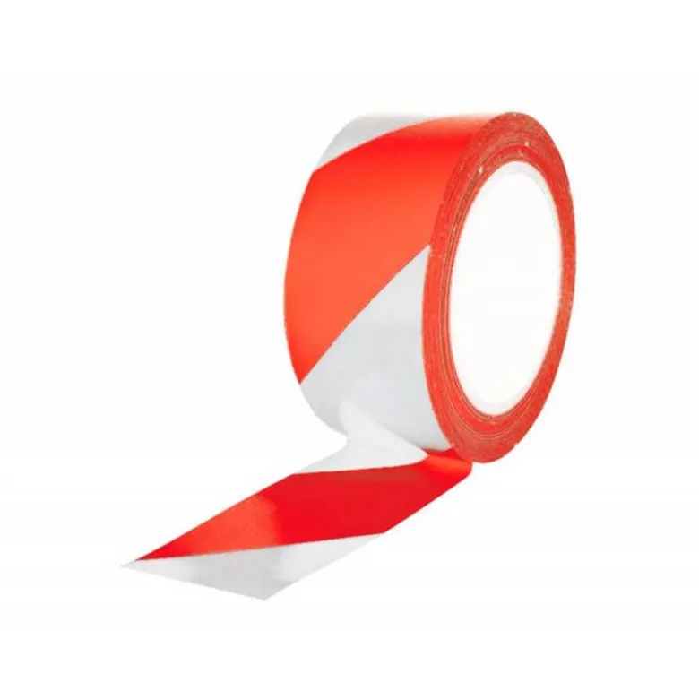 CINTA ADHESIVA Q-CONNECT DE SEGURIDAD BLANCA Y ROJA 20 MT X 48 MM